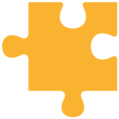 Single Orange Puzzle Piece