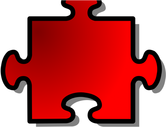 Single Red Puzzle Piece