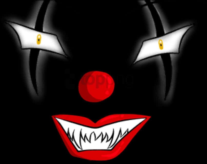 Sinister Clown Face Illustration