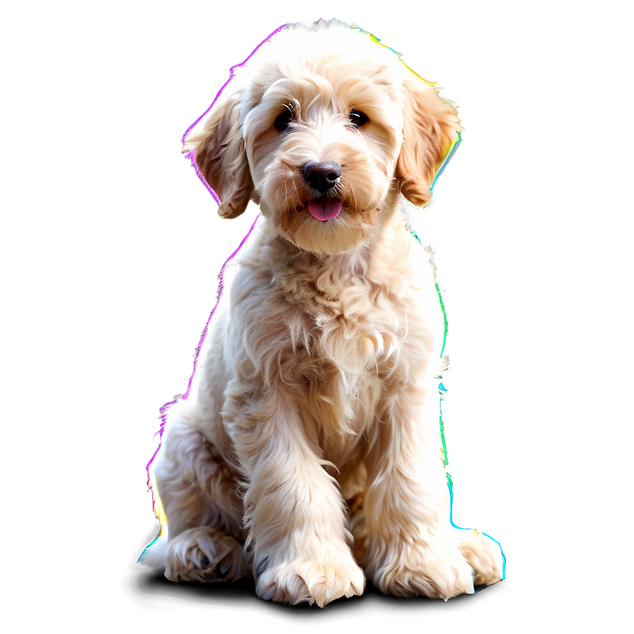 Sitting Goldendoodle Png 06262024