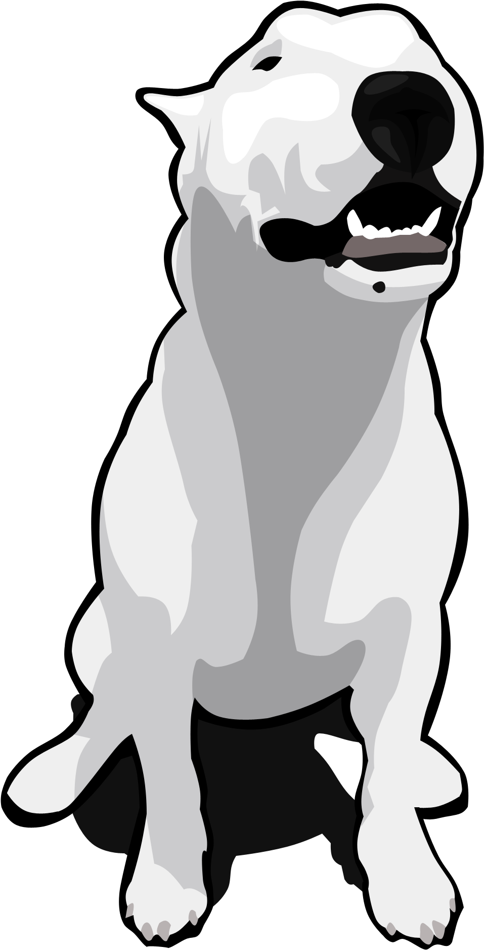 Sitting White Bull Terrier Vector