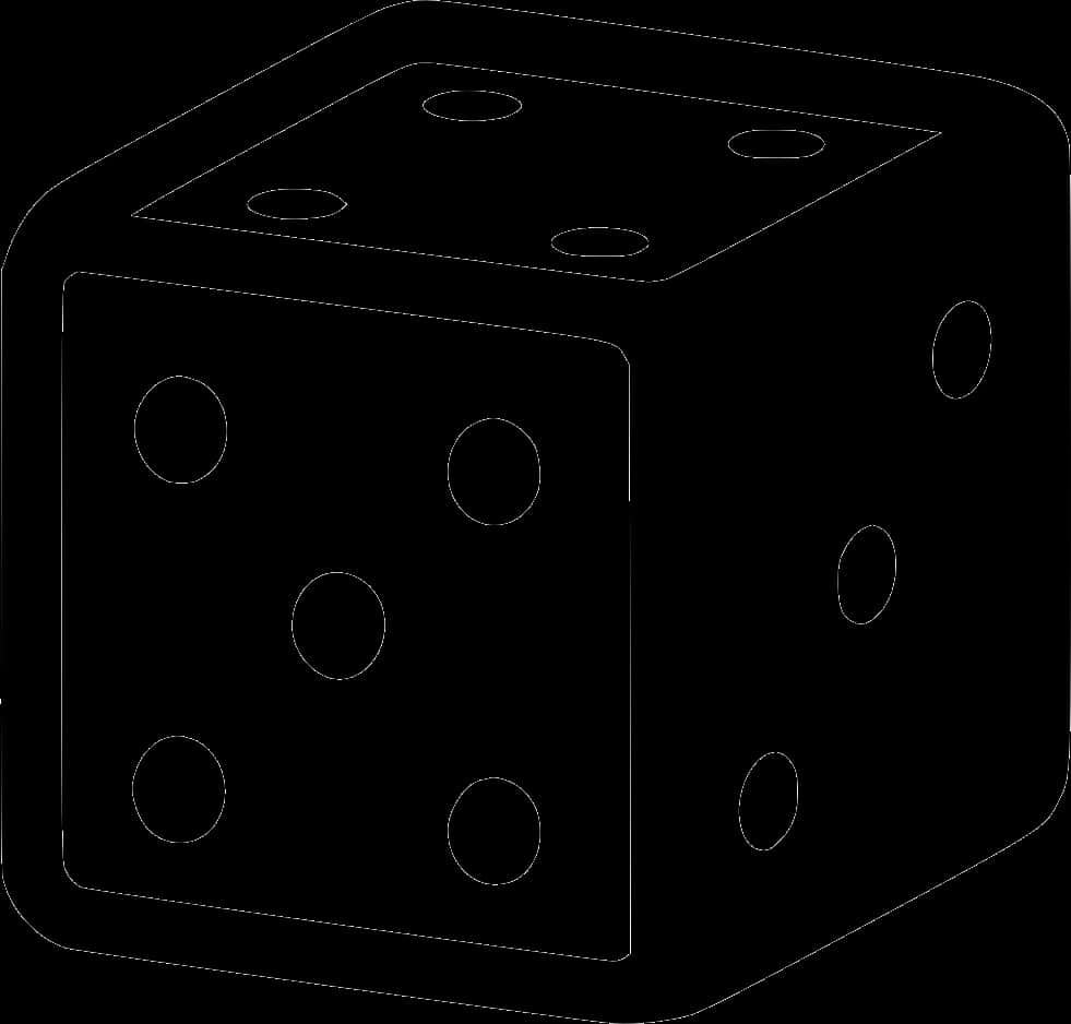 Six Sided Dice Outline