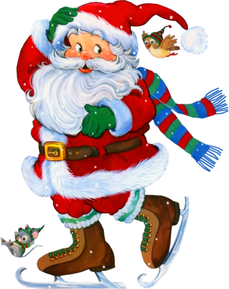 Skating Santa Claus Illustration