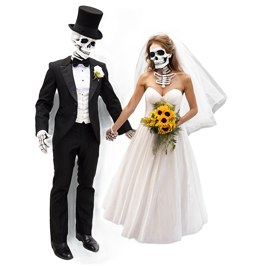 Skeleton Bride And Groom Png 05032024