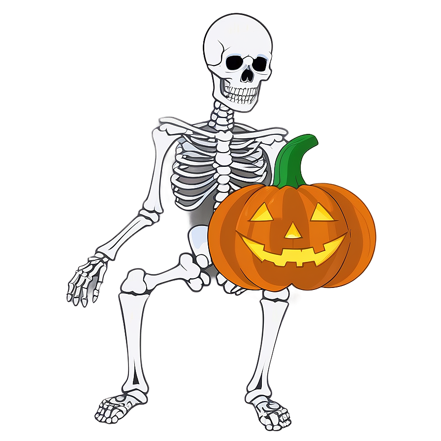 Skeleton With Pumpkin Png 23