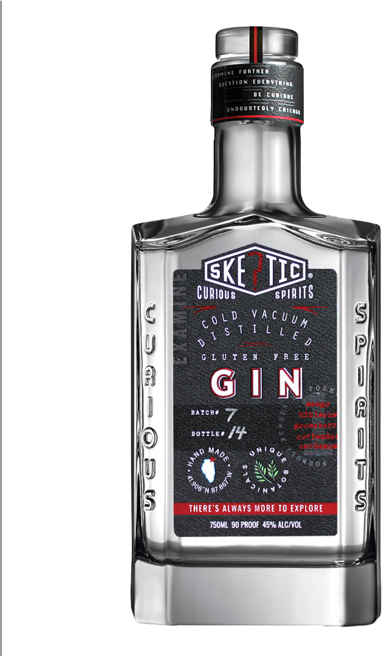 Skeptic Gin Bottle Cold Vacuum Distilled