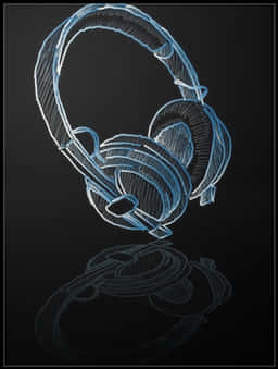 Sketch Style Headphoneson Black