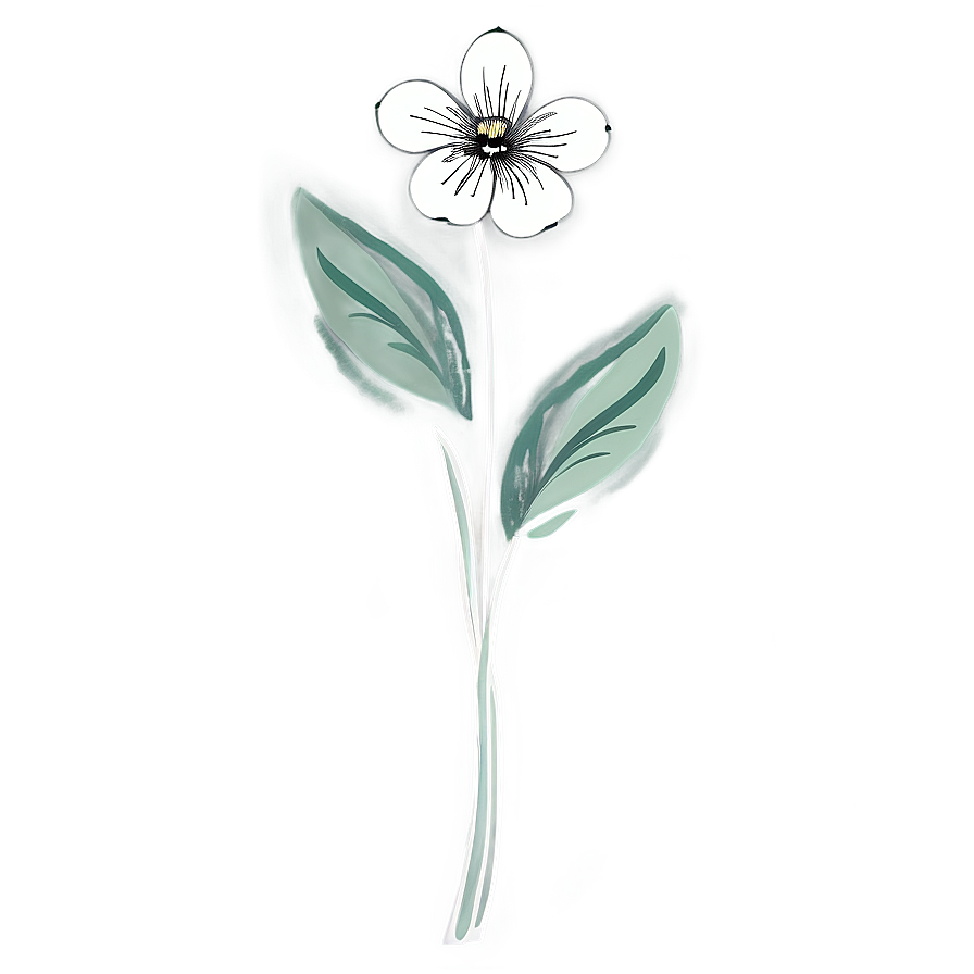 Sketched Black White Flowers Png Ted1