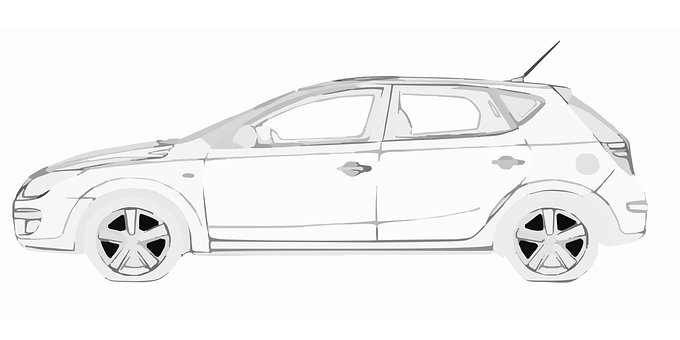 Sketchof Modern Hatchback Car