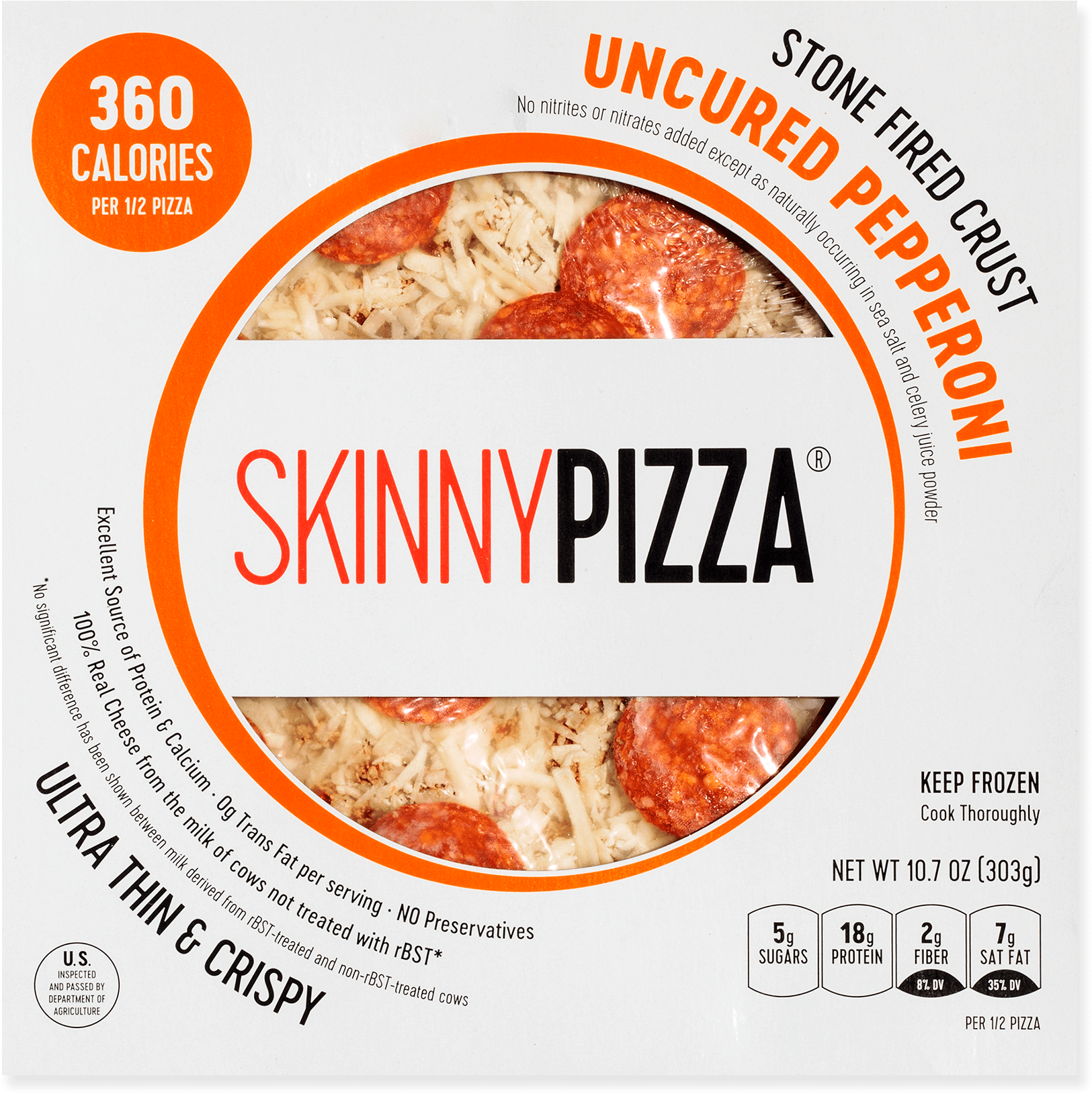 Skinny Pizza Pepperoni Stone Fired Crust Box