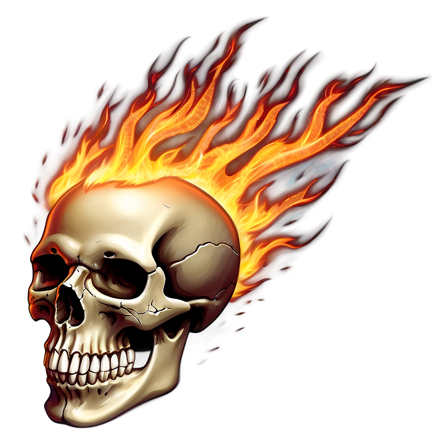 Skull Ablaze Art Png 52