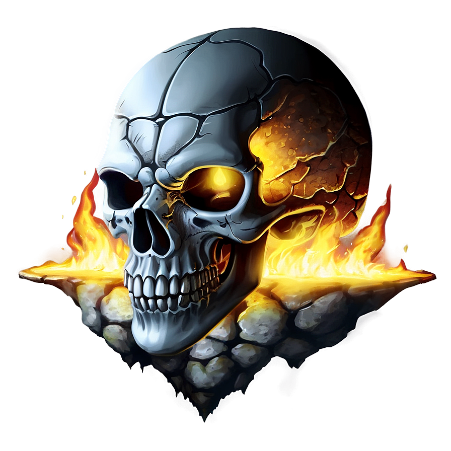 Skull Ablaze Art Png 59