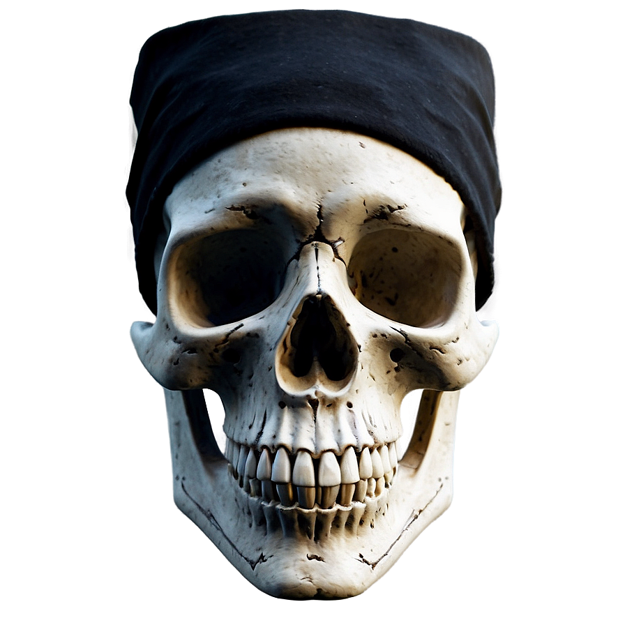 Skull Black Bandana Png 06122024