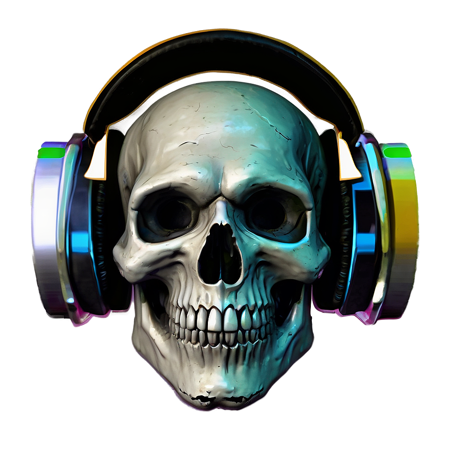 Skull Face With Headphones Png 35