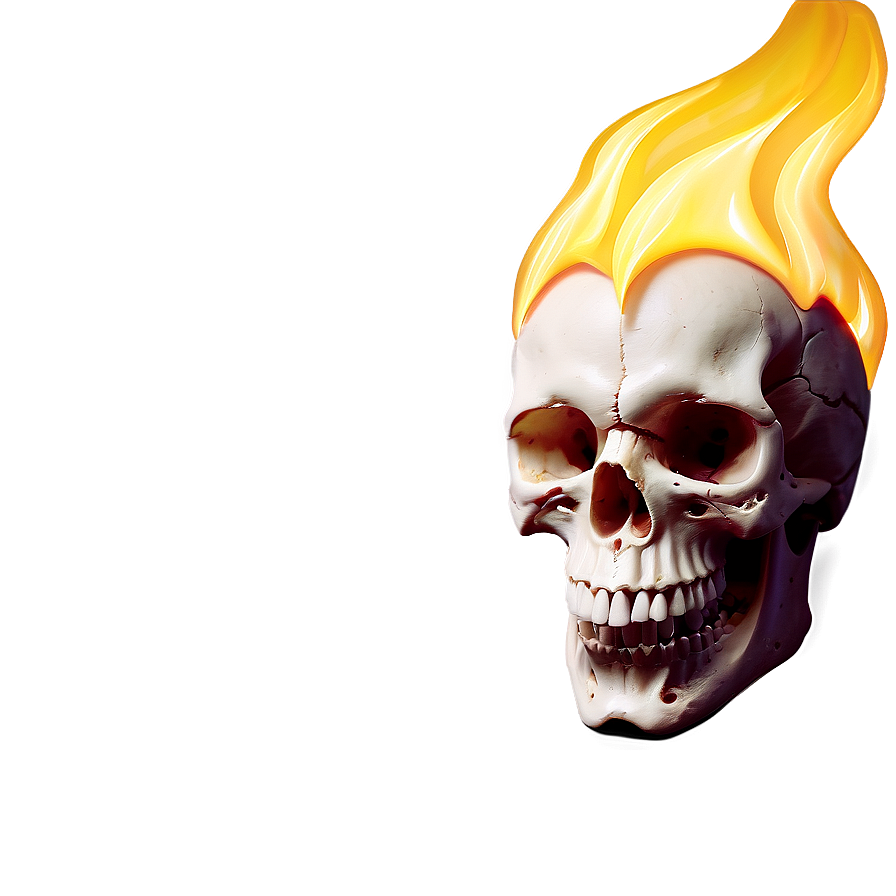 Skull With Flames Background Png 06252024