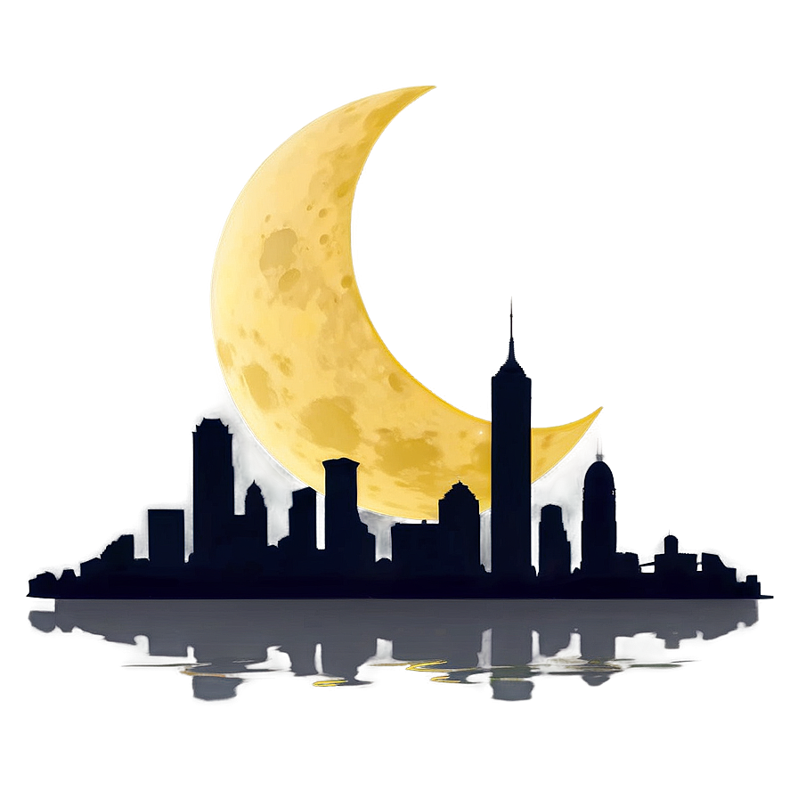 Skyline And Moon Png Jpd40