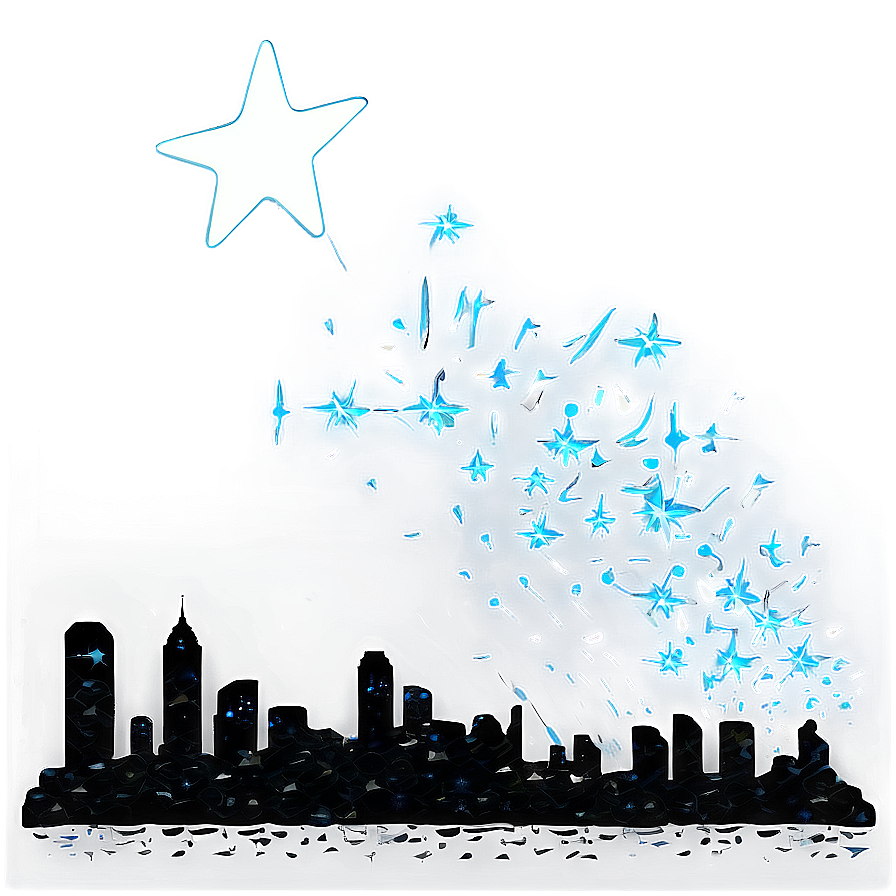 Skyline With Falling Stars Png 54