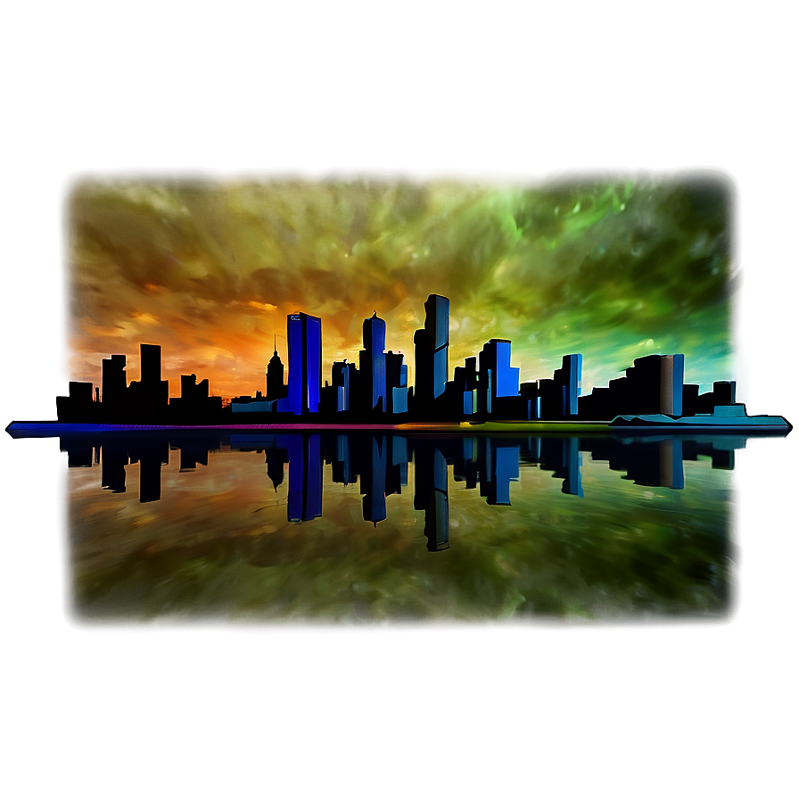 Skyline With Reflection Png 06202024