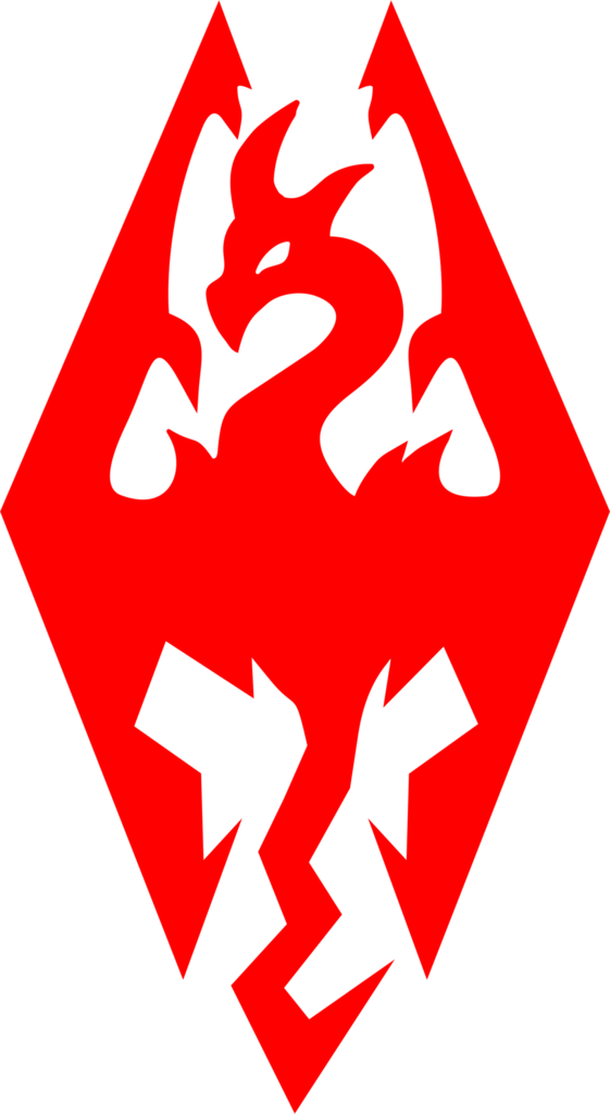 Skyrim Logo Redand Gray