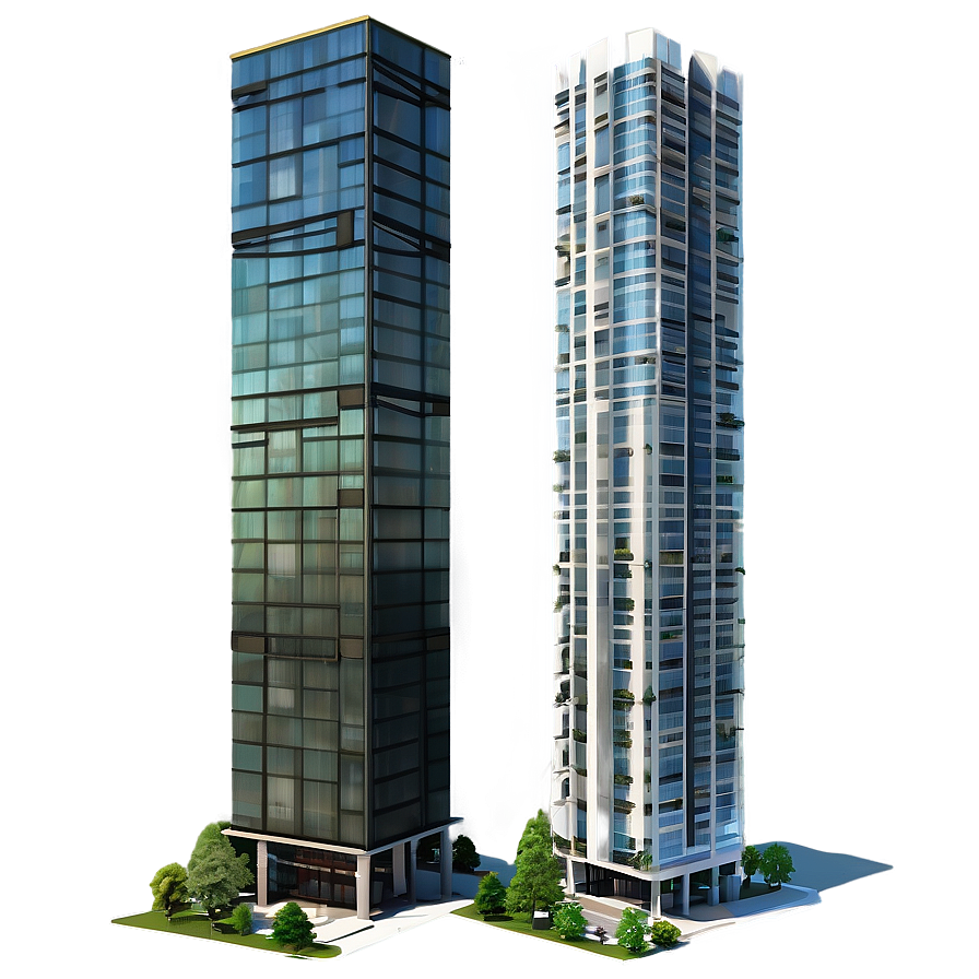 Skyscraper Amidst Nature Png Aqv