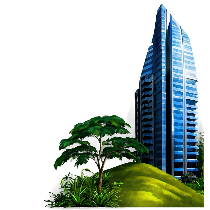 Skyscraper Amidst Nature Png Ktl78