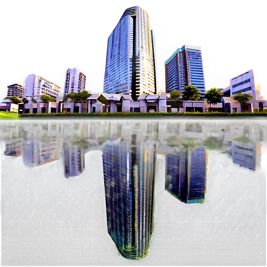 Skyscraper Reflection Pool Png Asa41