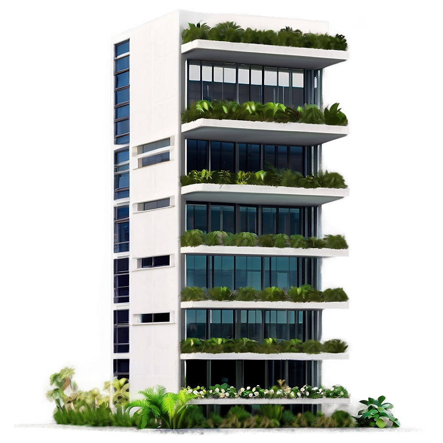 Skyscraper With Rooftop Garden Png 34