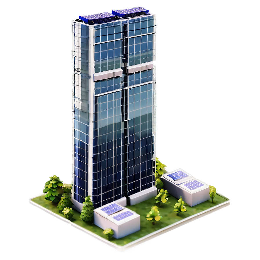 Skyscraper With Solar Panels Png Kmv58