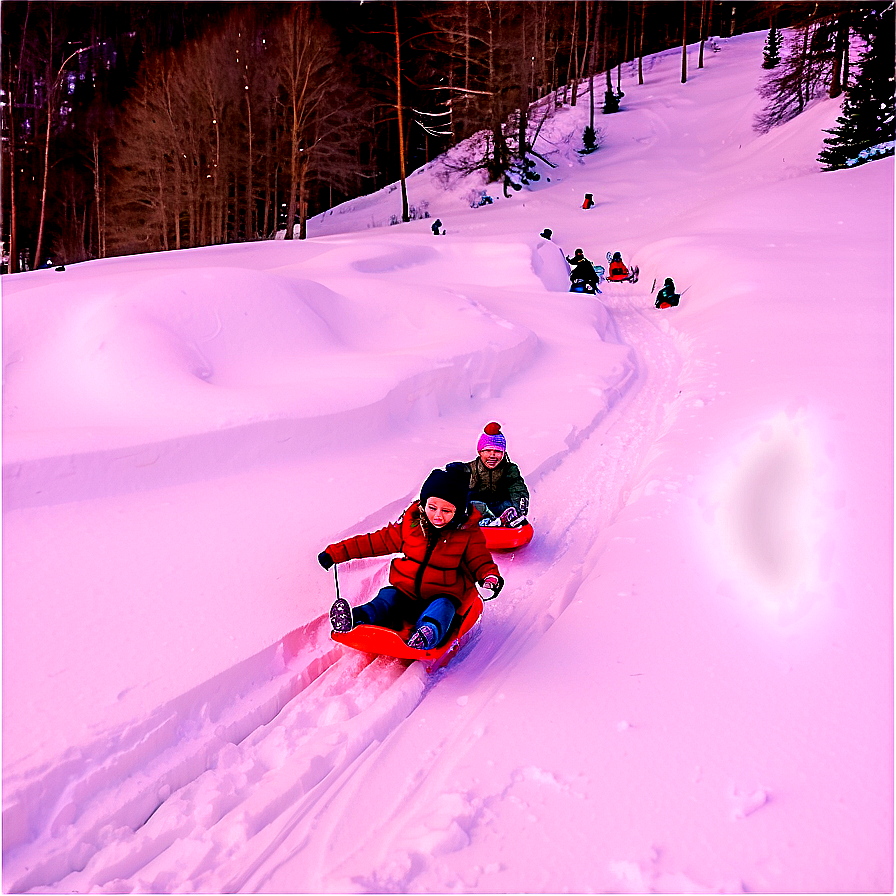 Sledding Down Snow Hill Png 04292024