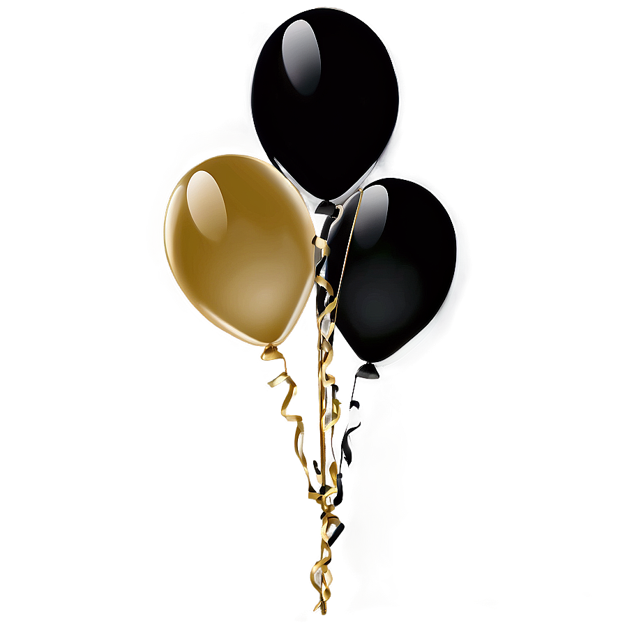 Sleek Black And Gold Party Balloons Png Rjv55