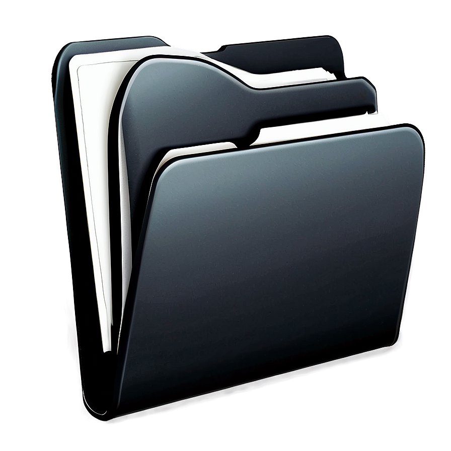 Sleek Black Folder Graphic Png Fth66