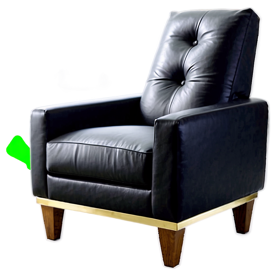 Sleek Black Leather Armchair Png 06262024