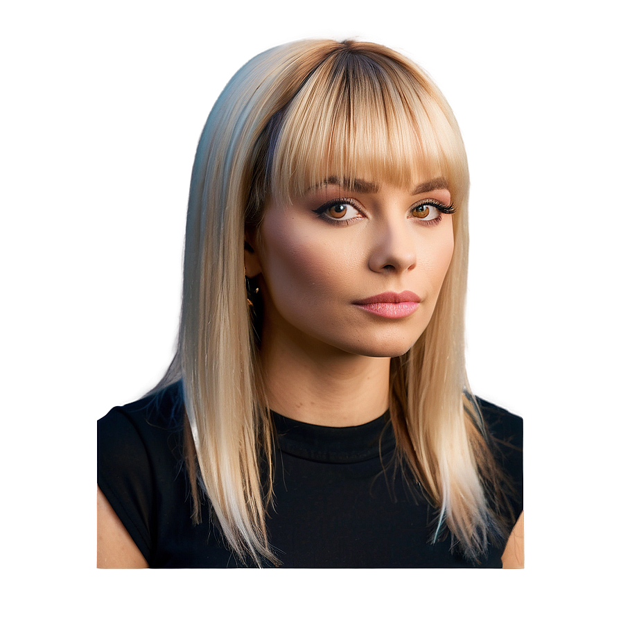 Sleek Blonde Bangs Design Png Dka2