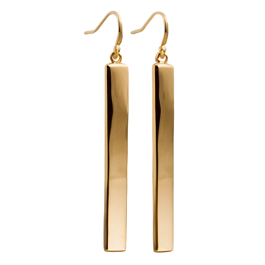 Sleek Gold Bar Earrings Png Bdr