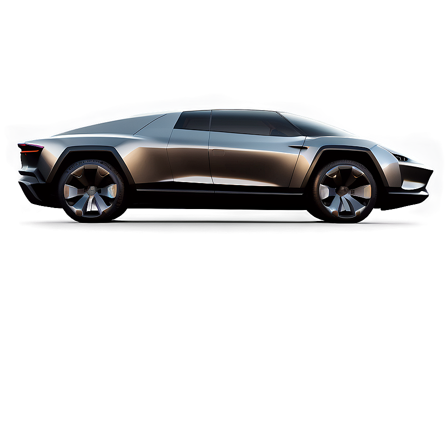 Sleek Tesla Cybertruck Side View Png 75