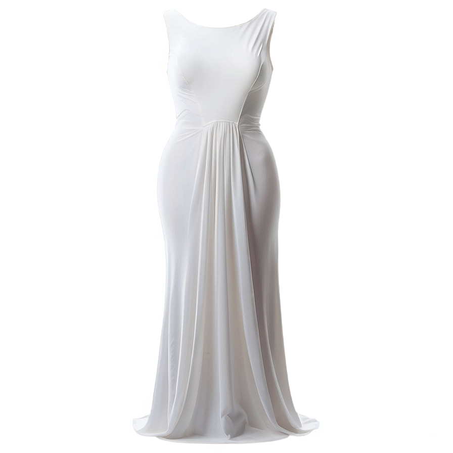 Sleek White Evening Dress Png Mld