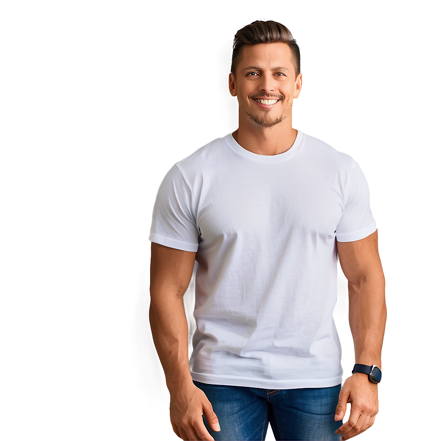 Sleek White T-shirt Mockup Png Mbt42