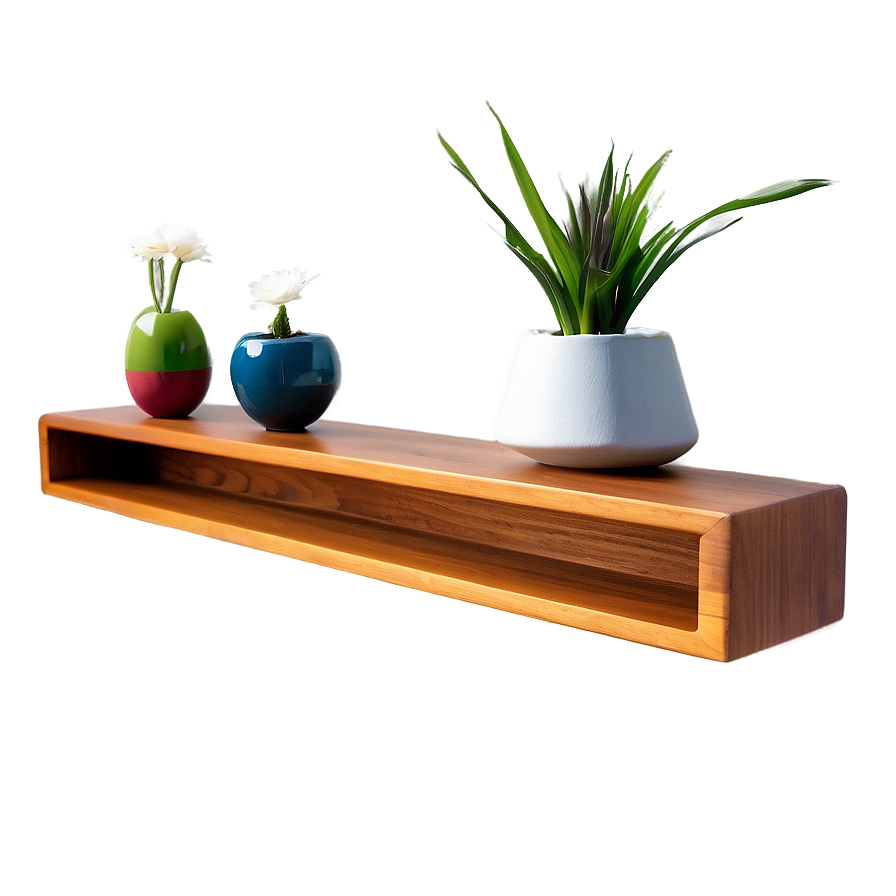 Sleek Wood Shelf Arrangements Png Gbw15