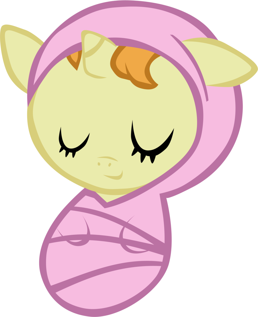 Sleeping Cartoon Foal In Swaddle.png