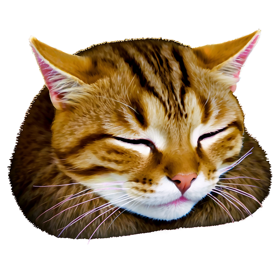 Sleeping Cat Face Png Psp