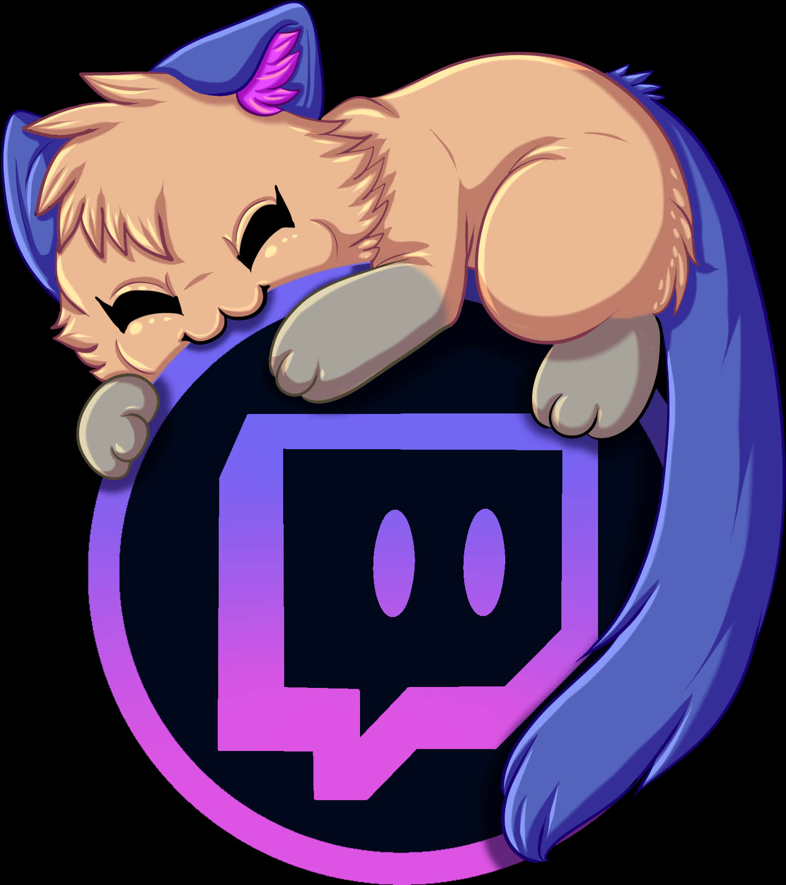 Sleeping Caton Twitch Logo