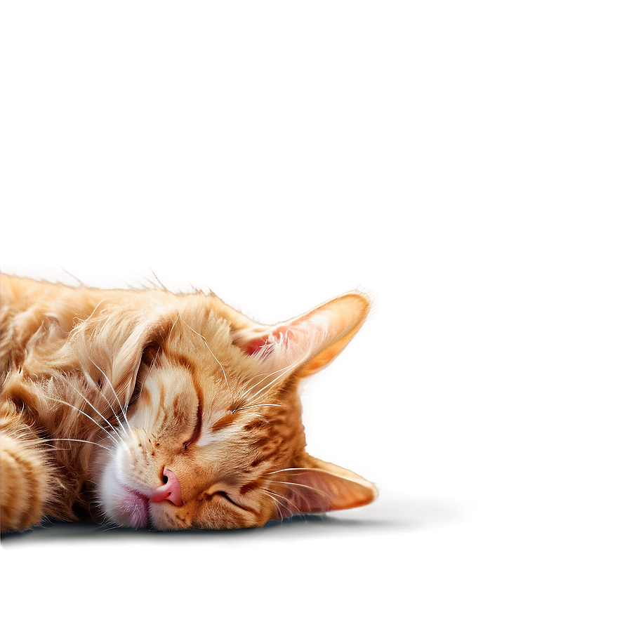 Sleeping Ginger Cat Png 05232024