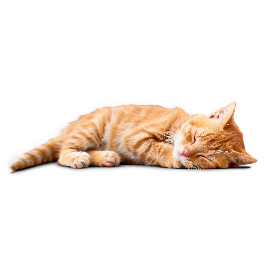 Sleeping Ginger Cat Png 17