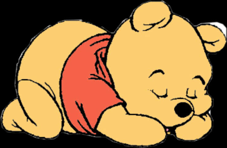 Sleeping Winnie The Pooh Cartoon