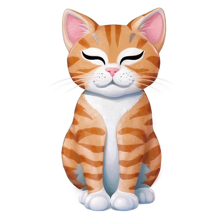 Sleepy Cat Cartoon Png Aco