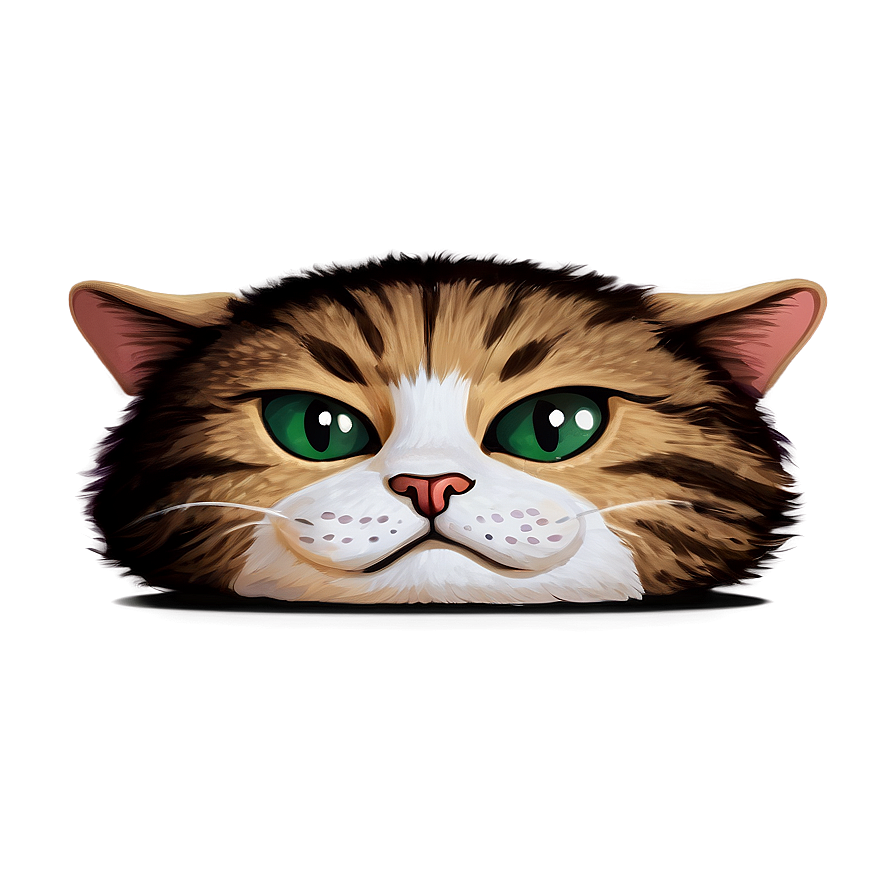 Sleepy Cat Head Drawing Png Aqu11