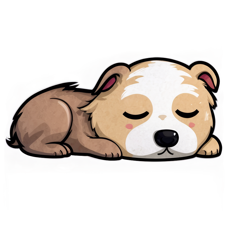 Sleepy Kawaii Dog Png 6