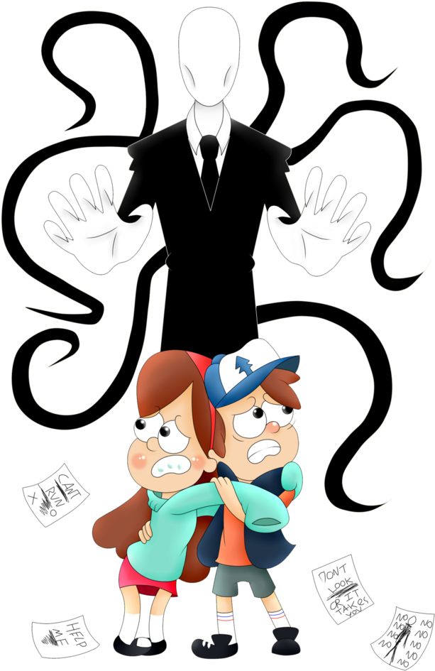 Slender_ Man_and_ Animated_ Characters_ Fear