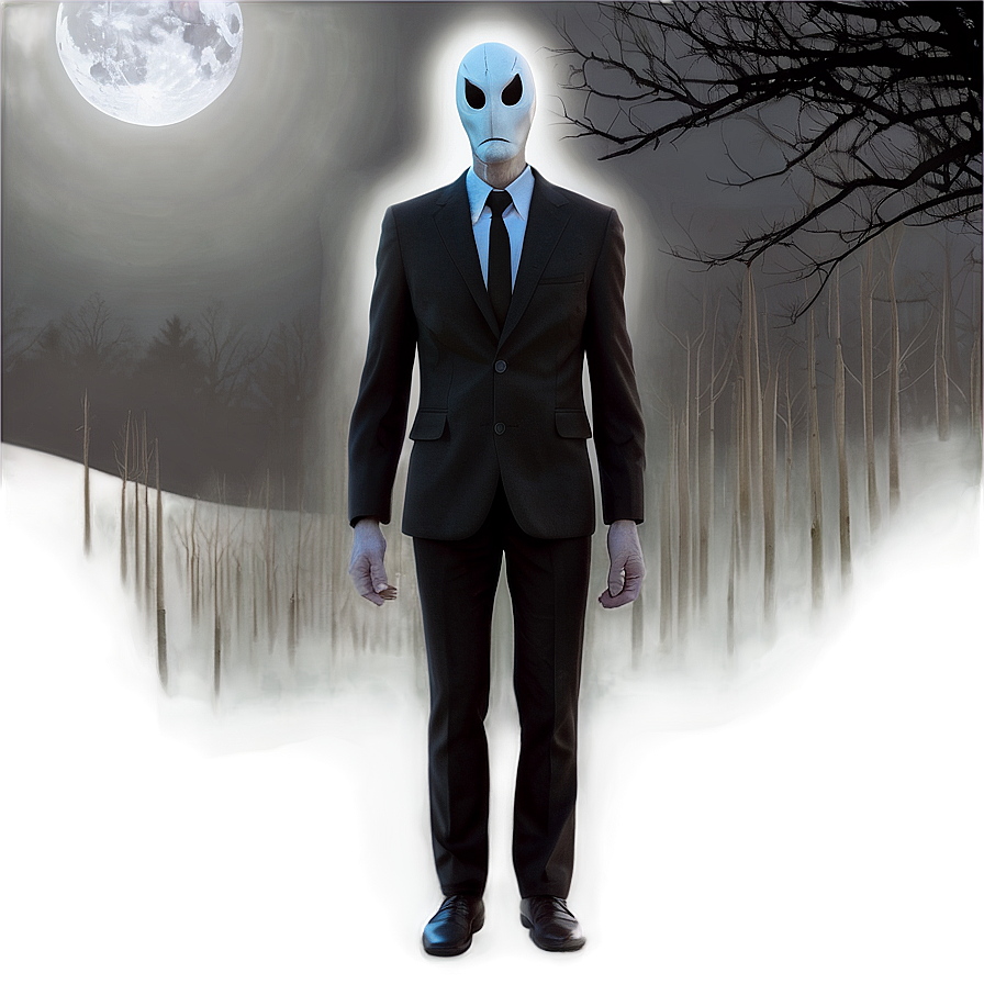 Slender Man In Moonlight Png Obw