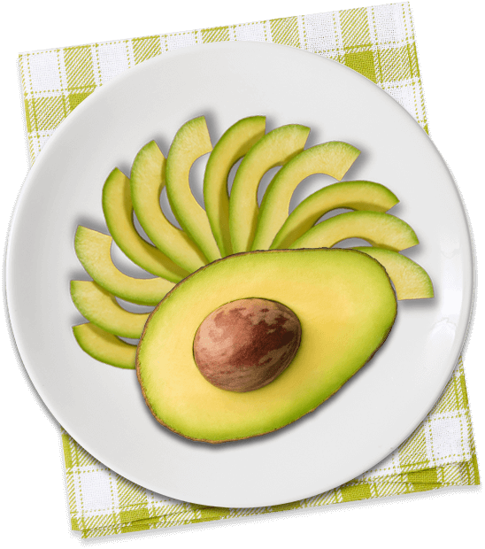 Sliced Avocado Fanned Plate Presentation